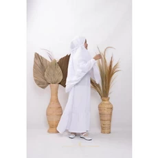 Gamis Susun Anak Putih Polos Umur 13 Tahun