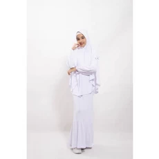 Gamis Anak Kombinasi 2 Warna Putih MTS Reseller