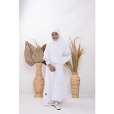 Gamis Anak Warna Navy Putih Ngaji Tanggung