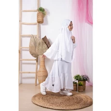 Gamis Jeans Anak Perempuan Putih Polos ABG