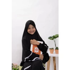 Jilbab Anak Syari Hitam Niqab Anak Tanggung