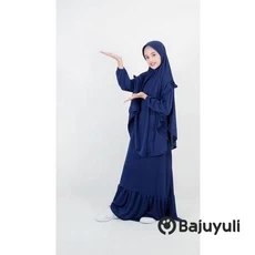 Baju Muslim Anak Putih Warna Hitam Umur 6 Tahun