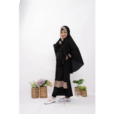 Jual Baju Muslim Anak Perempuan Lucu Hitam Ngaji Umur 8 Tahun