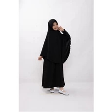 Gamis Anak Kombinasi 2 Warna Hitam Murah Grosir