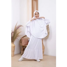 Gamis Monalisa Anak Putih Lebaran Umur 9 Tahun