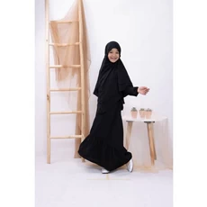 Gamis Toyobo Anak Hitam TPA Umur 9 Tahun