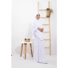 Gamis Anak Bahan Moscrepe Putih Ngaji ABG