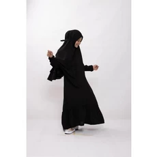 Jual Baju Muslim Anak Perempuan Lucu Hitam Lebaran Anak Tanggung