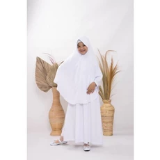 Gamis Anak Bahan Moscrepe Putih MTS Ecer