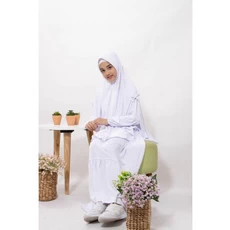 Gamis Anak Warna Hijau Botol Putih Murah Reseller