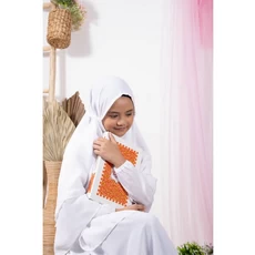 Gamis Polos Anak Putih Syari Umur 12 Tahun