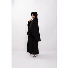 Gamis Jeans Anak Perempuan Hitam Seragam Umur 6 Tahun