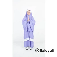 Gamis Anak Hijau Botol Warna Putih Umur 9 Tahun