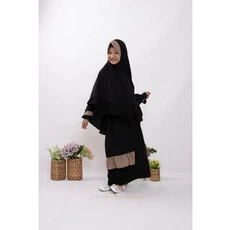 Gamis Anak Warna Hijau Botol Hitam Santri Dropship