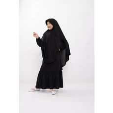 Gamis Jeans Anak Perempuan Hitam Lebaran Grosir