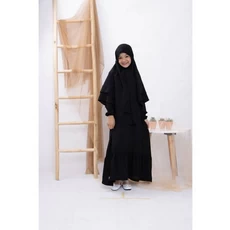 Gamis Jeans Anak Perempuan Hitam Syari Terbaru