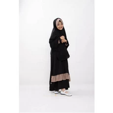 Gamis Jeans Anak Perempuan Hitam TPQ Umur 9 Tahun