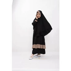 Gamis Jeans Anak Perempuan Hitam MTS Umur 13 Tahun