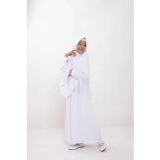 Gamis Anak Kombinasi 2 Warna Putih Reseller