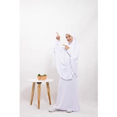 Gamis Couple Ibu Dan Anak Dewasa Putih Niqab Umur 7 Tahun