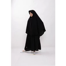 Gamis Anak Bahan Moscrepe Hitam Niqab Terbaru 2023