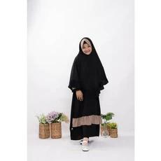 Jual Baju Muslim Anak Perempuan Lucu Hitam Syari Umur 6 Tahun