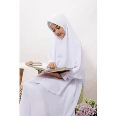 Gamis Anak Kombinasi 2 Warna Putih MTS Reseller