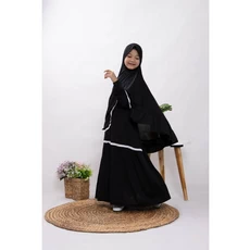 Gamis Levis Anak Perempuan Hitam Seragam Anak Tanggung