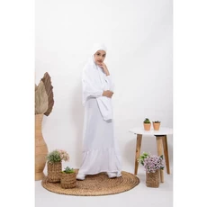 Gamis Anak Warna Putih Putih TPQ Umur 6 Tahun