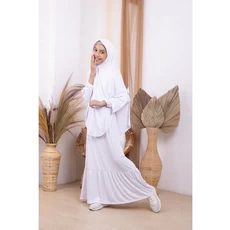 Gamis Anak Polos Putih Ecer