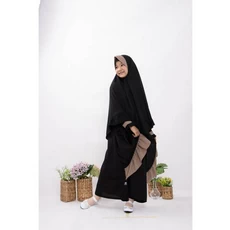 Gamis Jeans Anak Perempuan Hitam SD Umur 7 Tahun