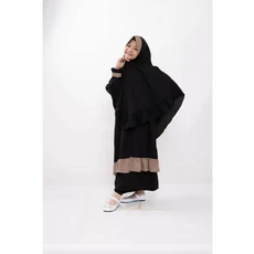 Gamis Anak Warna Navy Hitam Niqab Ecer