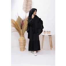 Gamis Polos Anak Hitam TPQ Umur 9 Tahun