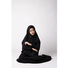 Gamis Ibu Dan Anak Rabbani Hitam Niqab Umur 8 Tahun