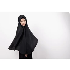 Gamis Anak Hijau Botol Hitam Santri Grosir