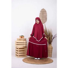 Gamis Anak Warna Hijau Botol SD Ecer