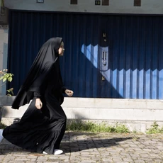 Jilbab Anak Syari Hitam SMP Dropship