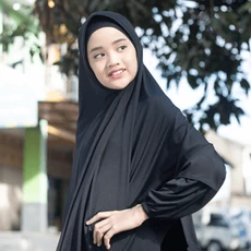 Gamis Anak Kombinasi Kotak Hitam MTS Umur 5 Tahun