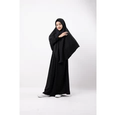 Jilbab Anak Syari Hitam Pesantren Ecer