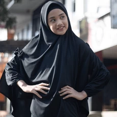 Gamis Anak Polos Hitam Niqab Reseller