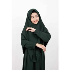 Gamis Anak Warna Hijau Botol Santri Usia Remaja