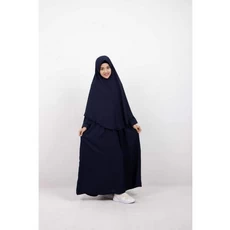 Gamis Anak Warna Navy TPQ Umur 13 Tahun