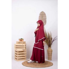 Gamis Anak Hijau Botol Polos Dropship