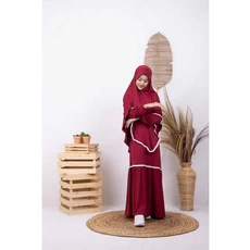 Gamis Anak Bahan Moscrepe Polos Ecer