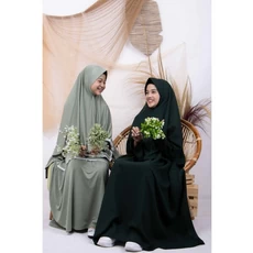 Gamis Anak Hijau Botol SD ABG