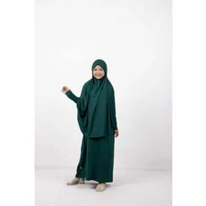 Gamis Anak Hijau Botol SD IT Grosir