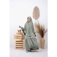 Gamis Putih Anak Perempuan Cadar Umur 6 Tahun
