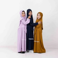 Gamis Anak Kombinasi 2 Warna SMP Umur 6 Tahun