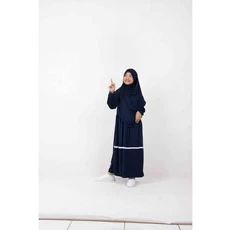 Gamis Anak Warna Hijau Botol SD IT Dropship