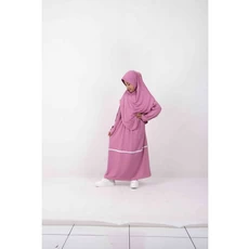 Gamis Anak Warna Hijau Botol SD IT Umur 12 Tahun